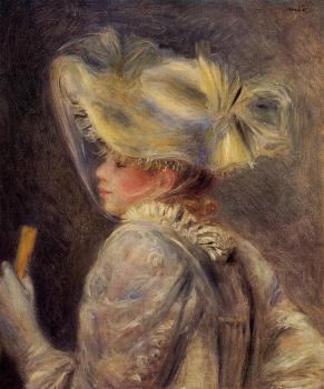 Pierre Auguste Renoir : Woman in a White Hat
